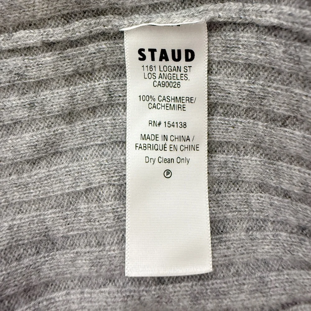NWT STAUD Shoko Cashmere Rib Knit Sweater Dress in Heather Grey Sz S - Picture 14 of 16
